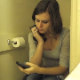 A hidden camera records a pretty girl as she takes a break from the party downstairs to poop while sitting on a toilet and check her emails. Nice, audible plopping sounds can be heard. Presented in 720P HD. Exactly 9 minutes.